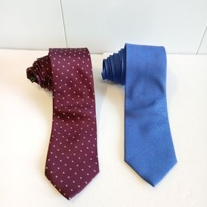 2 Brands Italian Silk Made In Italy Neckties